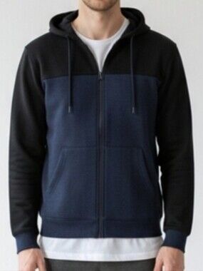 🤑American Eagle Black and Blue Zip Up Hoodie Mens  Lightweight XS